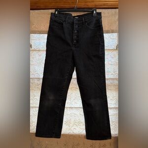 Express Women’s Cropped Straight Super High Rise Jeans Black Size 8 Regular